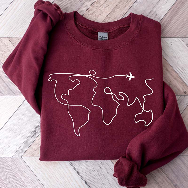 World Map Travel Adventure Sweatshirt