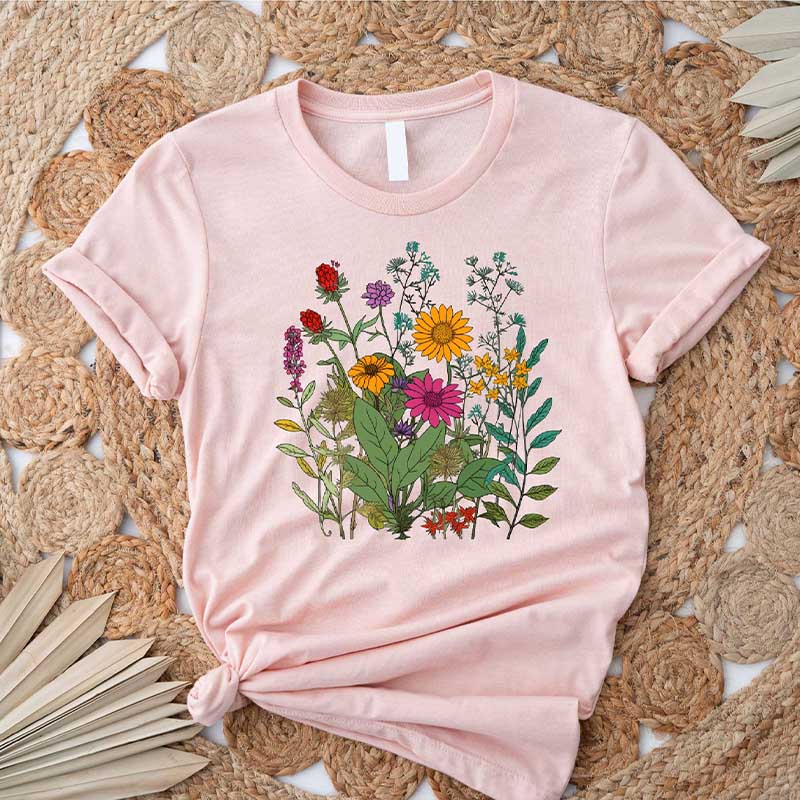 Wildflower Spring Floral Gift T-Shirt