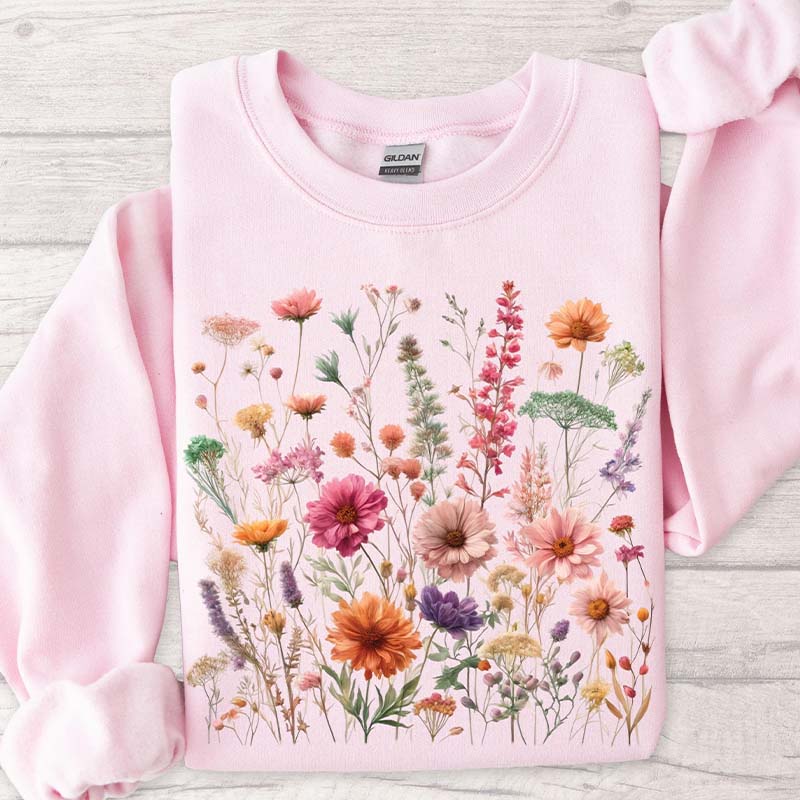 Pastel Botanical Floral Lover Gift Sweatshirt