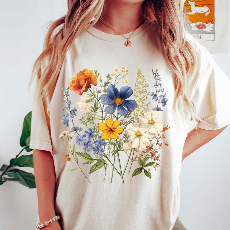 Wild Flower Minimalist Botanical T-Shirt