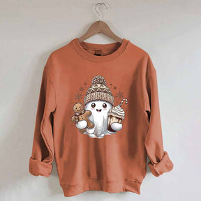 Cute Christmas Ghost Coffee Sweatshirt