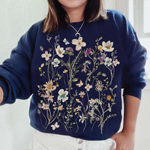 Vintage Pressed Fairycore Flowers Sweatshirt