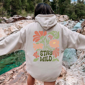 Stay Wild Boho Floral Nature Hoodie