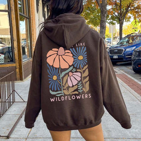 Boho Floral Print Cute Mental Health Hoodie