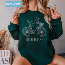 Doxycycline Dachshund on Bicycle Sweatshirt