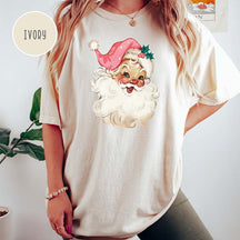 Retro Pink Santa Vintage Christmas T-Shirt