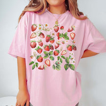 Strawberry Floral Graphic T-Shirt