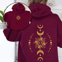 Celestial Sun and Moon Phases Hoodie