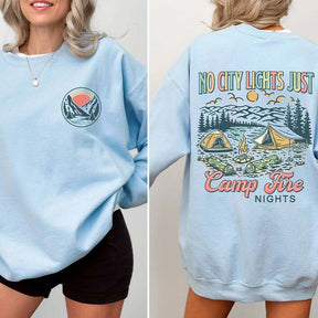 No City Lights Just Camp Fire Nights School Sweatshirt