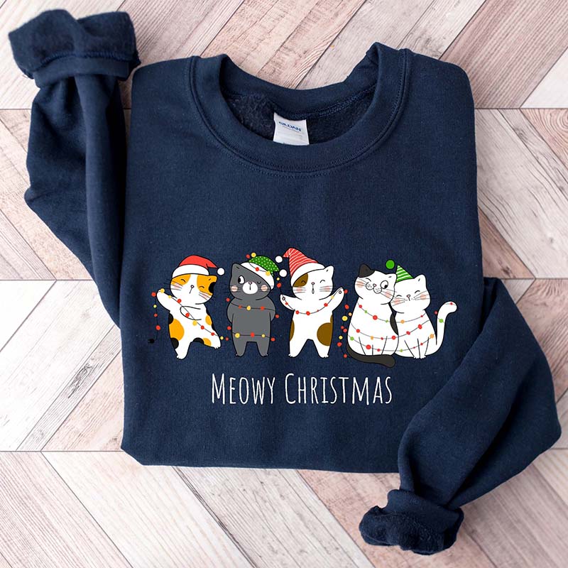 Meowy Christmas Happy Cat Year Sweatshirt