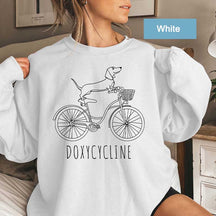 Doxycycline Dachshund on Bicycle Sweatshirt