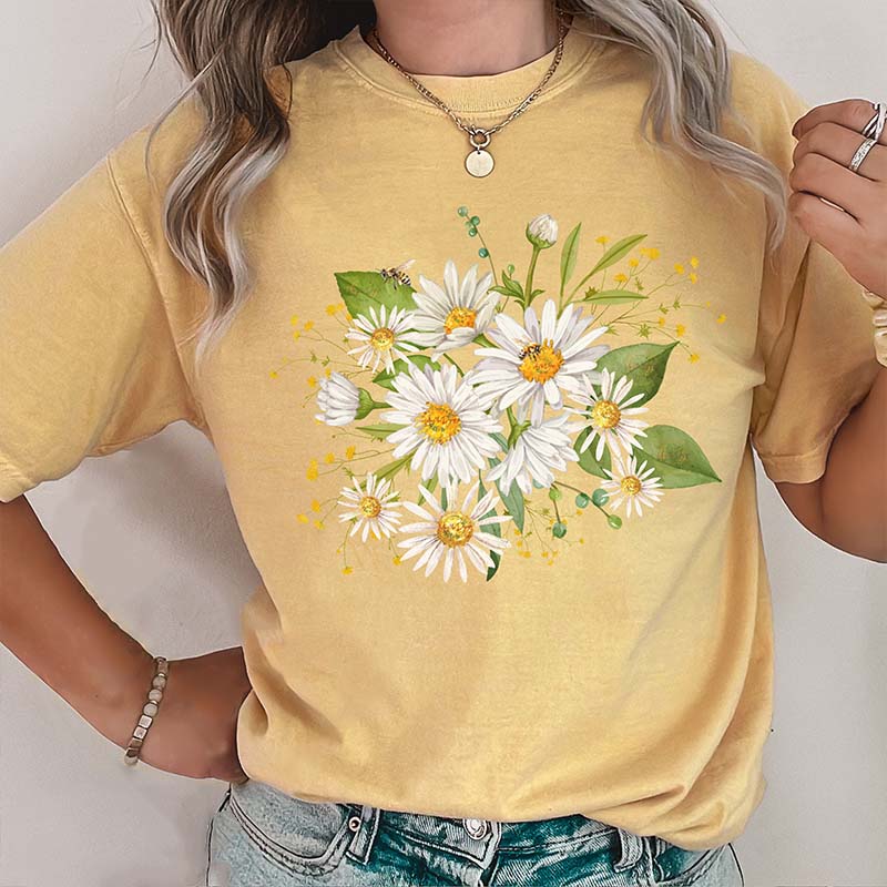 Daisies Bumble Bee Honey T-Shirt