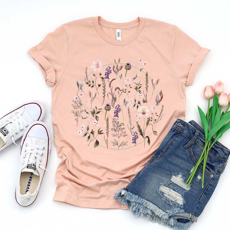 Flower Aesthetic Graphic Wildflower T-Shirt