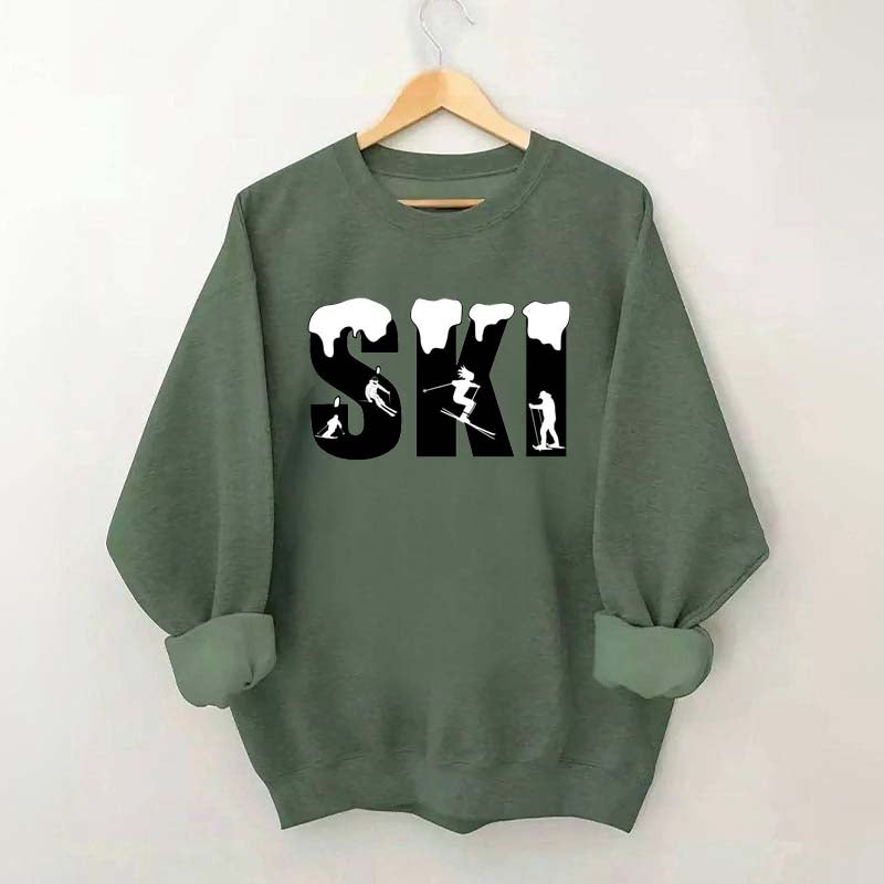 Skiing Snowflake Sweatshirt