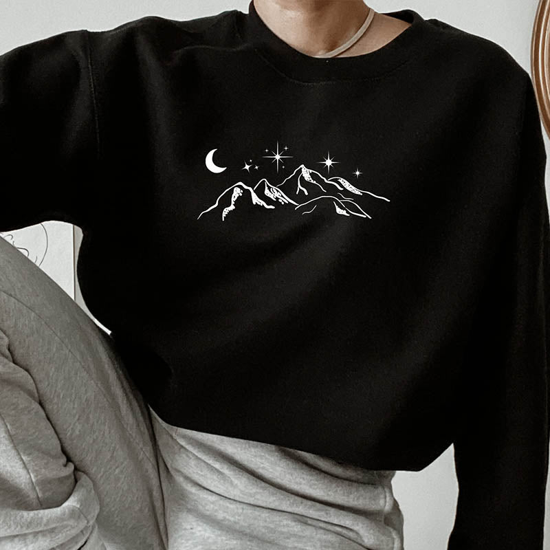 Mountain Moon and Stars Sweatshirt