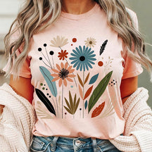 Boho Floral Nouveau Art Wildflowers T-Shirt