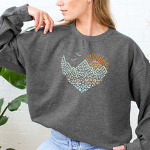 Mountain Heart Sunset Camping Sweatshirt