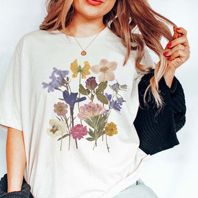 Dried Flower Botanical Floral Printed T-Shirt