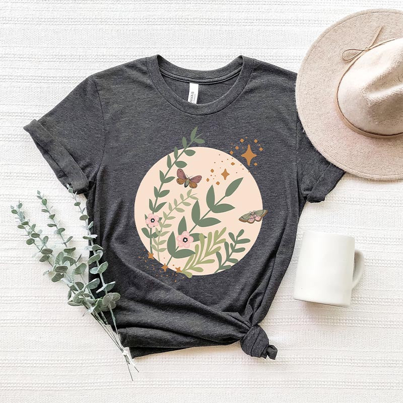 Wildflower Garden Pastel Butterfly T-Shirt