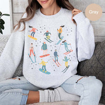 Retro Winter Skiing Sweatshirt