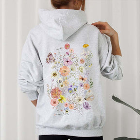 Butterfly Mountain Meadow Pressed Flower Hoodie