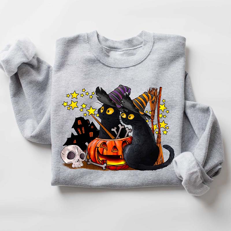 Cute Ghost Cat Lover Halloween Sweatshirt