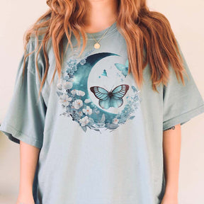 Celestial Flower Butterfly Astrology T-Shirt