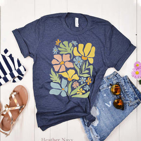 Colorful Boho Floral Summer Flowers T-Shirt