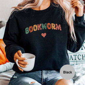 Bookworm Heart Reading Teacher Sweatshirt