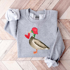 Cute Valentine Mallard Duck Sweatshirt