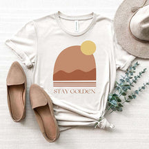 Stay Golden Abstract Mountain  Sunset T-Shirt