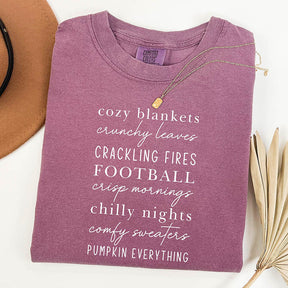 Cozy Blankets Crunchy Leaves Crackling Fires Football T-Shirt