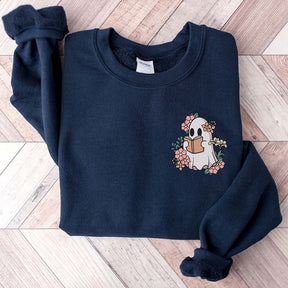 Retro Ghost Reading Books Sweatshirt