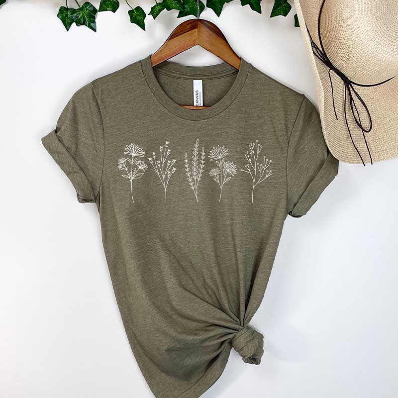 Wild Flower Florist Botanical Spring T-Shirt