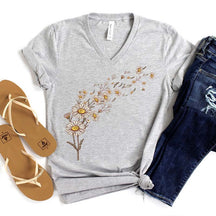 Daisy Flowers Summer  V-Neck Shirt