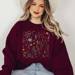 Dried Wildflower Boho Nature Lover Sweatshirt