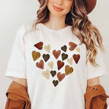 Artsy Melanin Watercolor Hearts T-Shirt