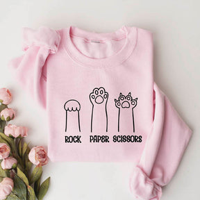 Rock Paper Scissors Cat Sweatshirt