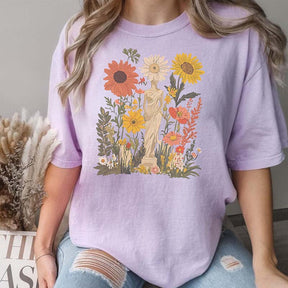 Vintage Pressed Orange Botanical Floral T-Shirt