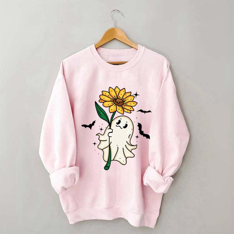 Ghost Sunflower Halloween Sweatshirt