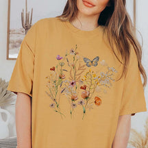 Spring Wildflower Butterfly Nature Lover T-Shirt