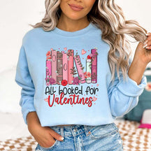 All Booked For Valentines Bookworm Floral Sweatshirt