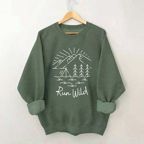 Run Wild Simple Mountain Sweatshirt