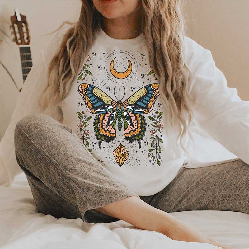 Mystical Butterfly Witchy Plant Sweatshirt