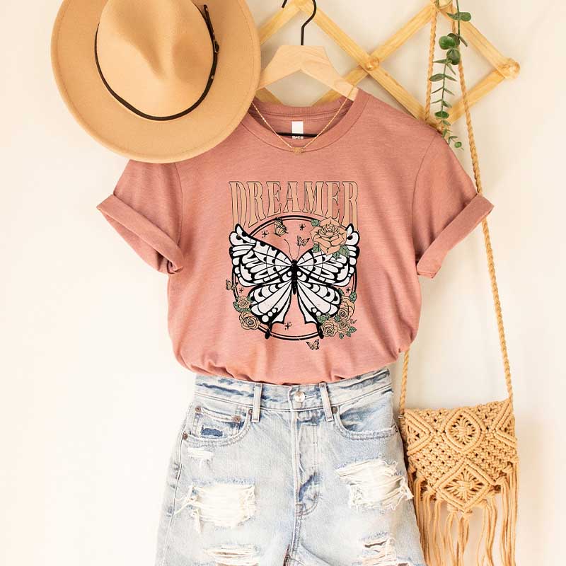 Dreamer Butterfly Vintage Boho T-Shirt