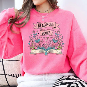 Boho Floral Literary Read More Book Sweatshirt