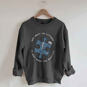 What Makes You Different Is What Makes You Beautiful Autism Awareness Sweatshirt