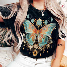 Butterfly Vintage Witchy Moon Phases T-Shirt