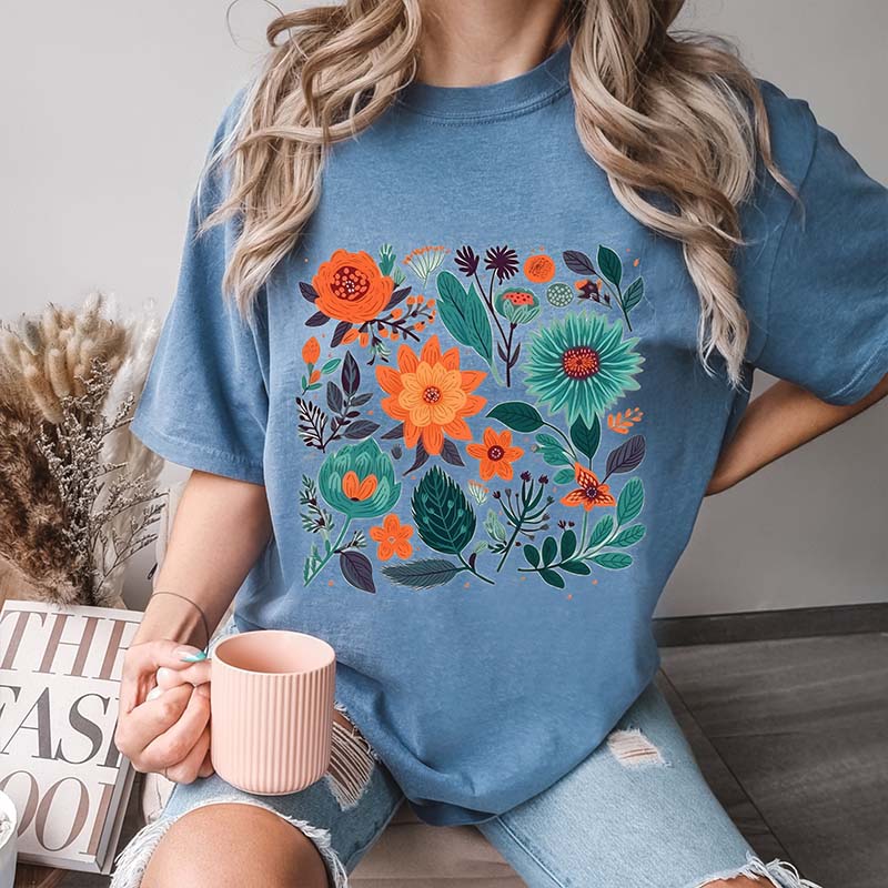 Retro Botanical Gardener Wildflower T-Shirt