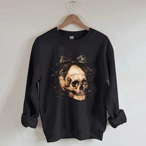 Halloween Skull Bow Sweatshirt